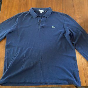 LACOSTE Long Sleeve Polo - Navy Blue XXL